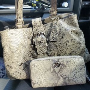 Coach Python Embossed Satchel& Wallet